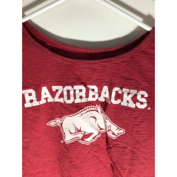 Arkansas Razorbacks Womens Large National Collegian Red White Shirt - Picture 3 of 16